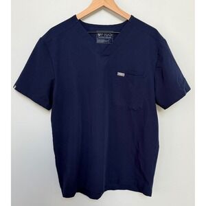 Figs Technical Collection Mens Navy Blue V-Neck Scrub Top FM1500 Size Large